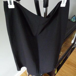 ITALIAN fine merino wool black knee lent business casual lined   skirt size L